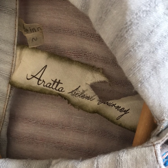 Arrata Silent Journey button down collared embroidered dress sz Small - Picture 11 of 12